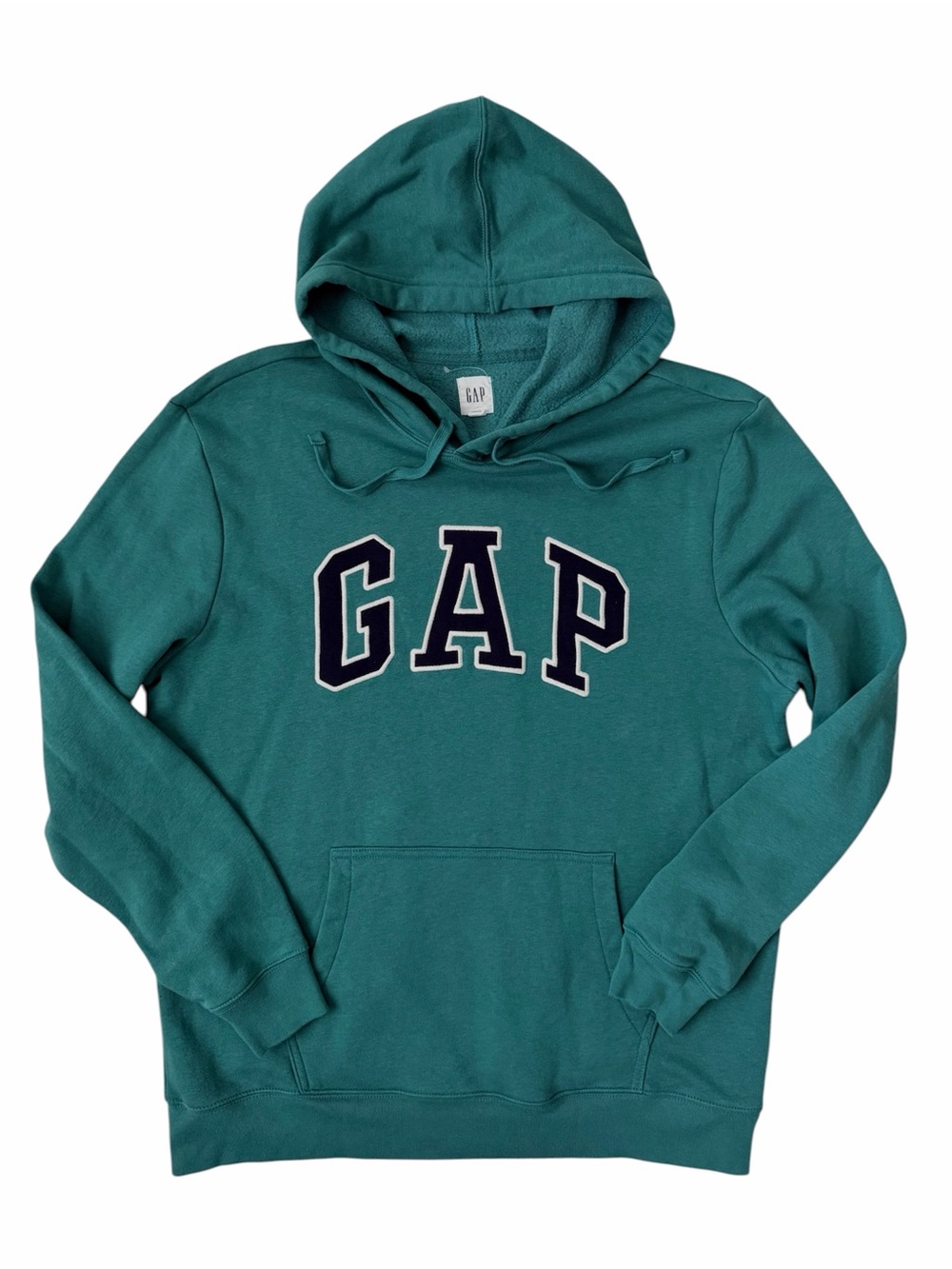GAP Teal Green Hoodie with Navy Logo Size Large NWOT